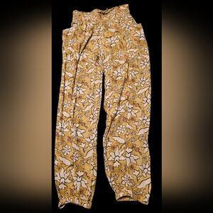 Aerie Mustard Floral Yoga Beach Boho Pants